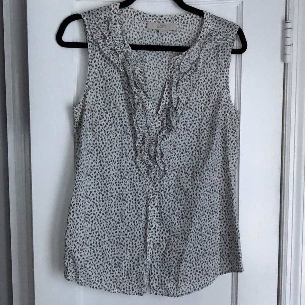 Loft animal print button down shell